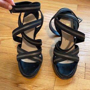 Louboutin Zipper Statement Stilettos 36.5